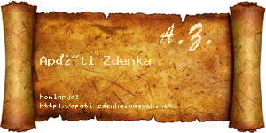 Apáti Zdenka névjegykártya
